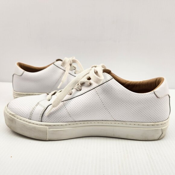 The Greats Brooklyn Shoes - The Greats Brooklyn "Royals" Perforated White Leather Sneakers 8.5 Eur 38.5